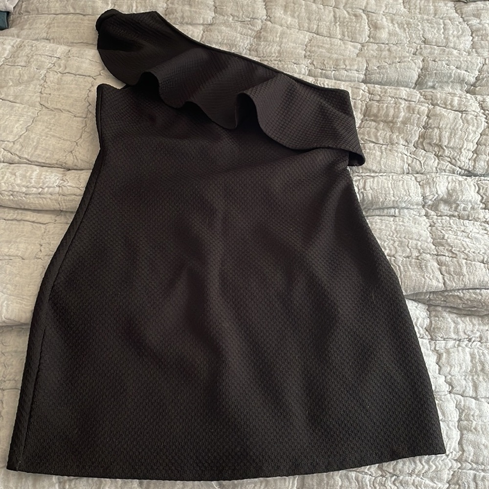 Black one shoulder dress